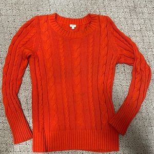 J.Crew Factory orange cable-knit sweater size small